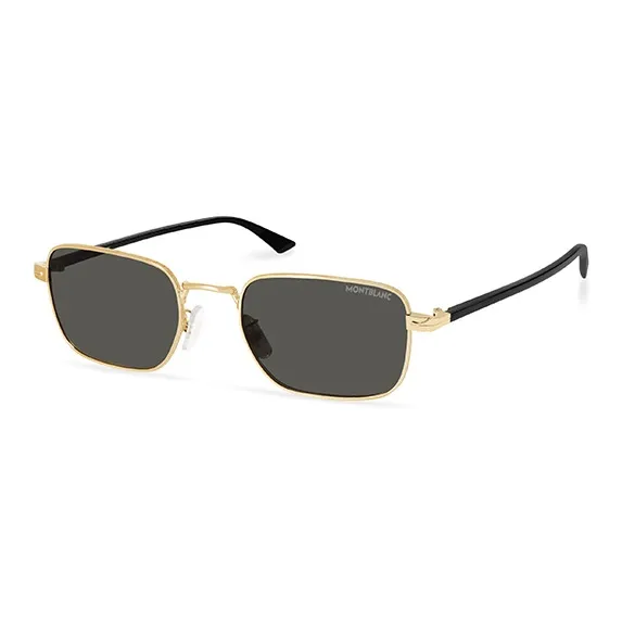 MONTBLANC Plating And Metal Square Sunglasses Men's Gold Gray MONTBLANC Платина И Металл Квадратные Солнцезащитные Очки Мужские Золото Серый