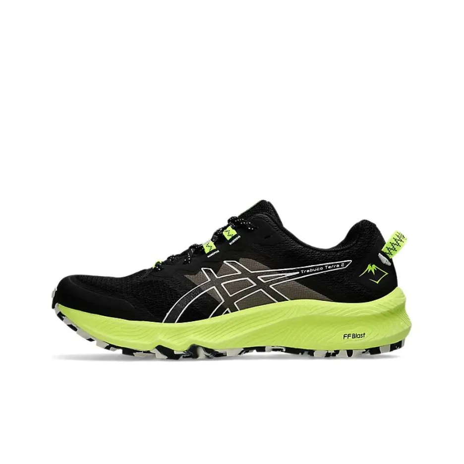 ASICS Гель Trabuco TERRA 2 Low Топ Беговые кроссовки Мужские Черный Желтый