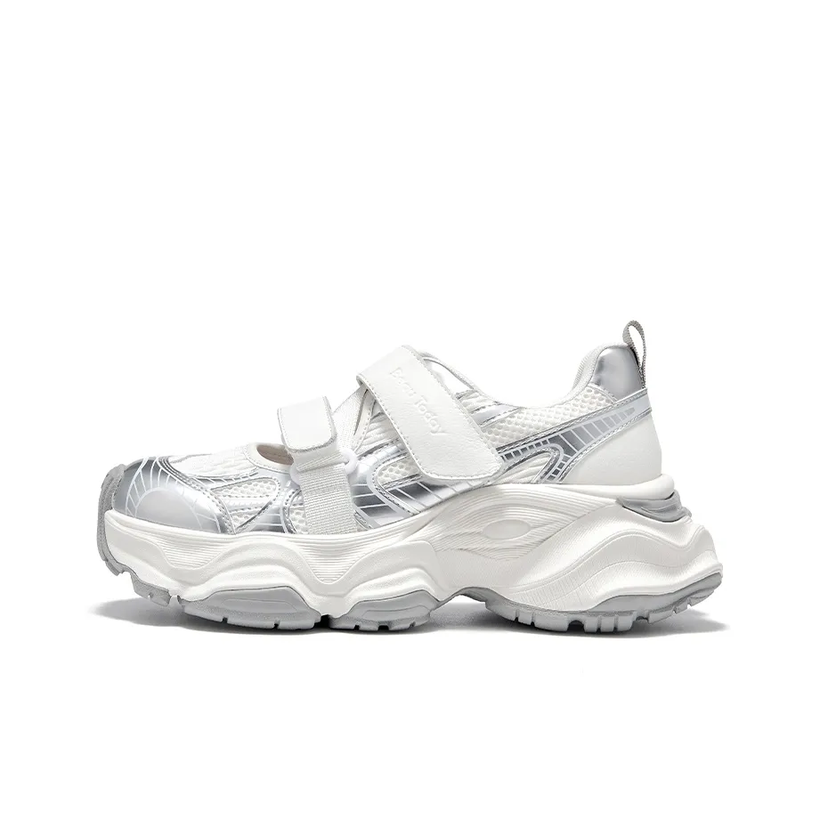 Beau Today Chunky Sneakers Women's White Silver