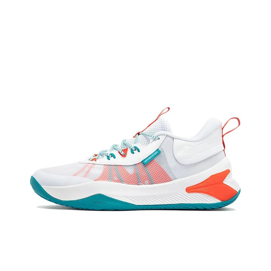 361° Cushioned Wear-Resistant Breathable Low-Top Basketball Shoes Men's White Red