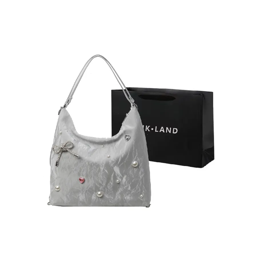 PINK·LAND ПУ (полиуретан) Сумка через плечо Женская Серебряная Синяя Черная Белая