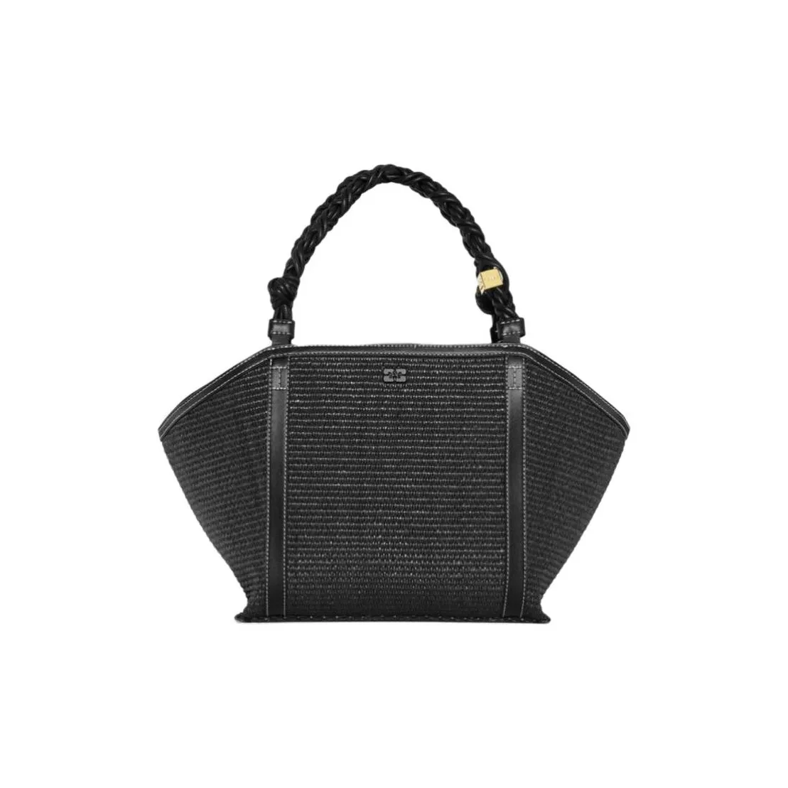 GANNI Raffia Bag Medium Women's Black