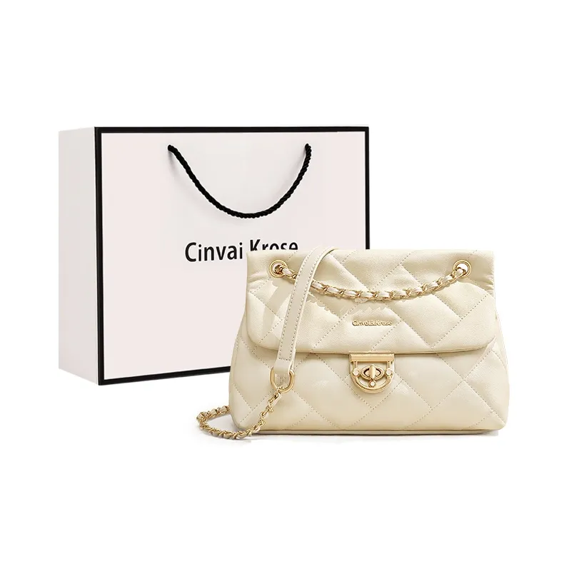 CinvaiKrose Сумка через плечо из коровьей кожи с синтетической кожей маленькая сумка на плечо экрю черный