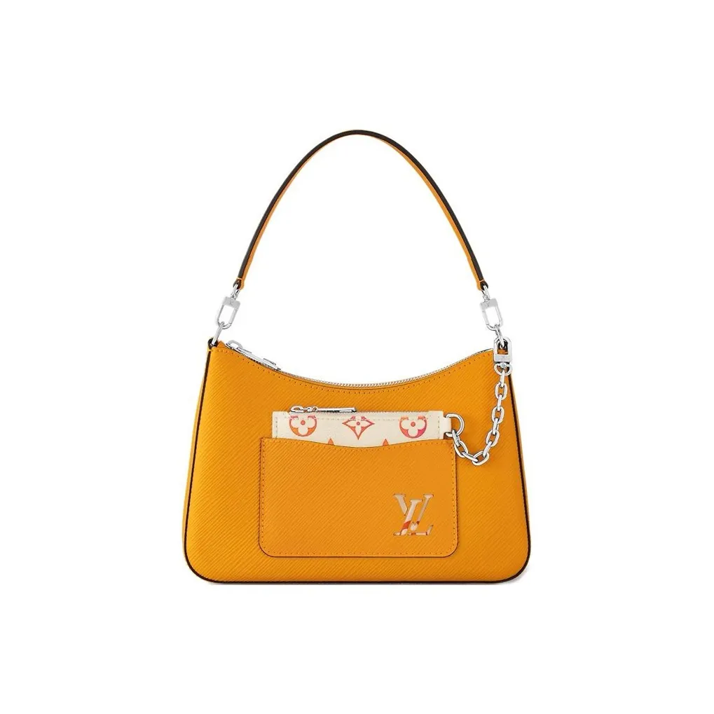 LOUIS VUITTON Smooth Cow Leather Portable Crossbody Bag, Shoulder Bag Women's Gold