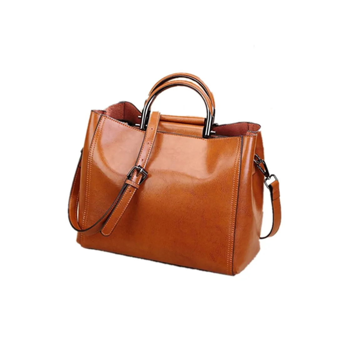 TTaG．baG Масляный воск Коровья кожа Сумка через плечо Сумка Женская Коричневый Бургунди Черный Яшма