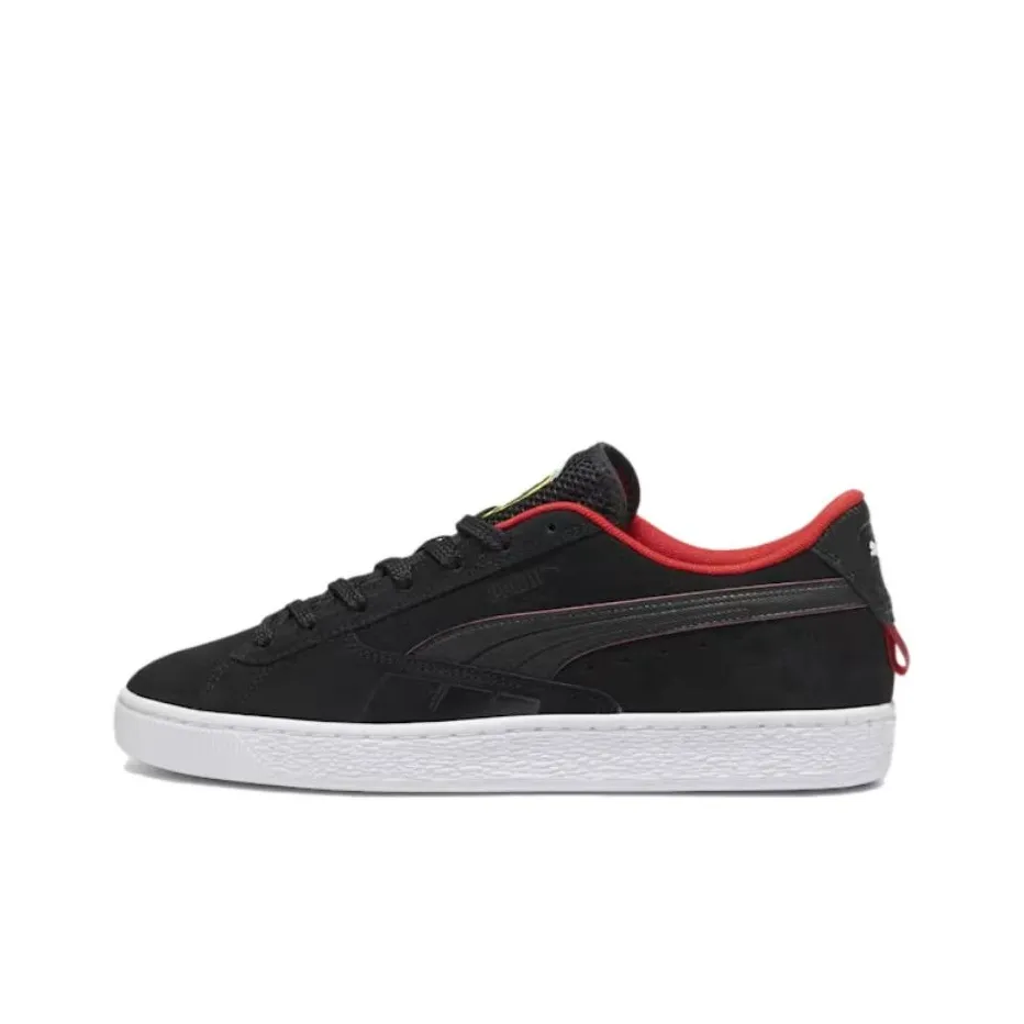 PUMA Suede Series Low Top Skateboard Shoes Unisex Black Red