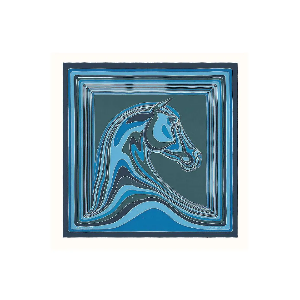 HERMES Silk Scarves Women's Blue