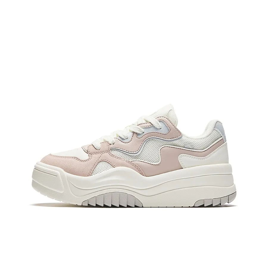 Anta Egg Baby Shoes 2.0 Height Increasing Lightweight Low Top Skateboard Shoes Women's Lotus Gray
