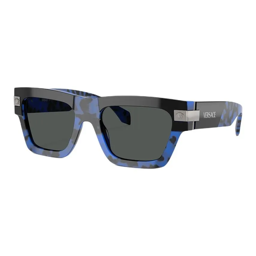 VERSACE Acetate Irregular Shape Sunglasses Men's Blue