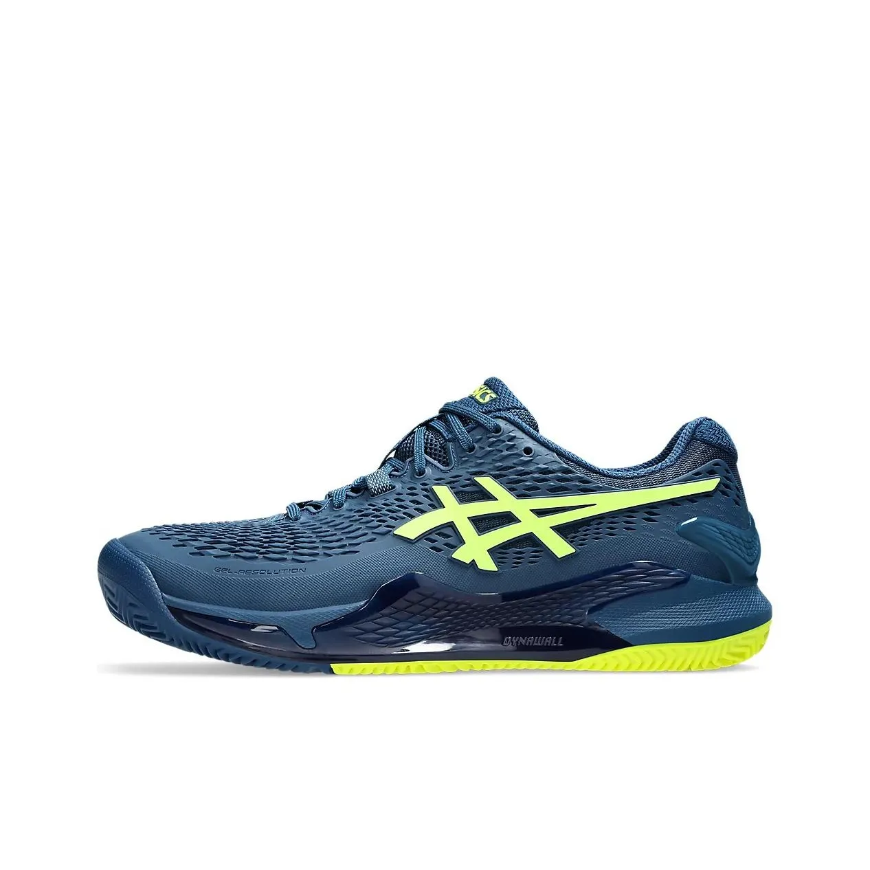 Asics Gel Resolution 9 Slip Resistant, Abrasion Resistant, Breathable Low Top Tennis Shoes Men's Blue