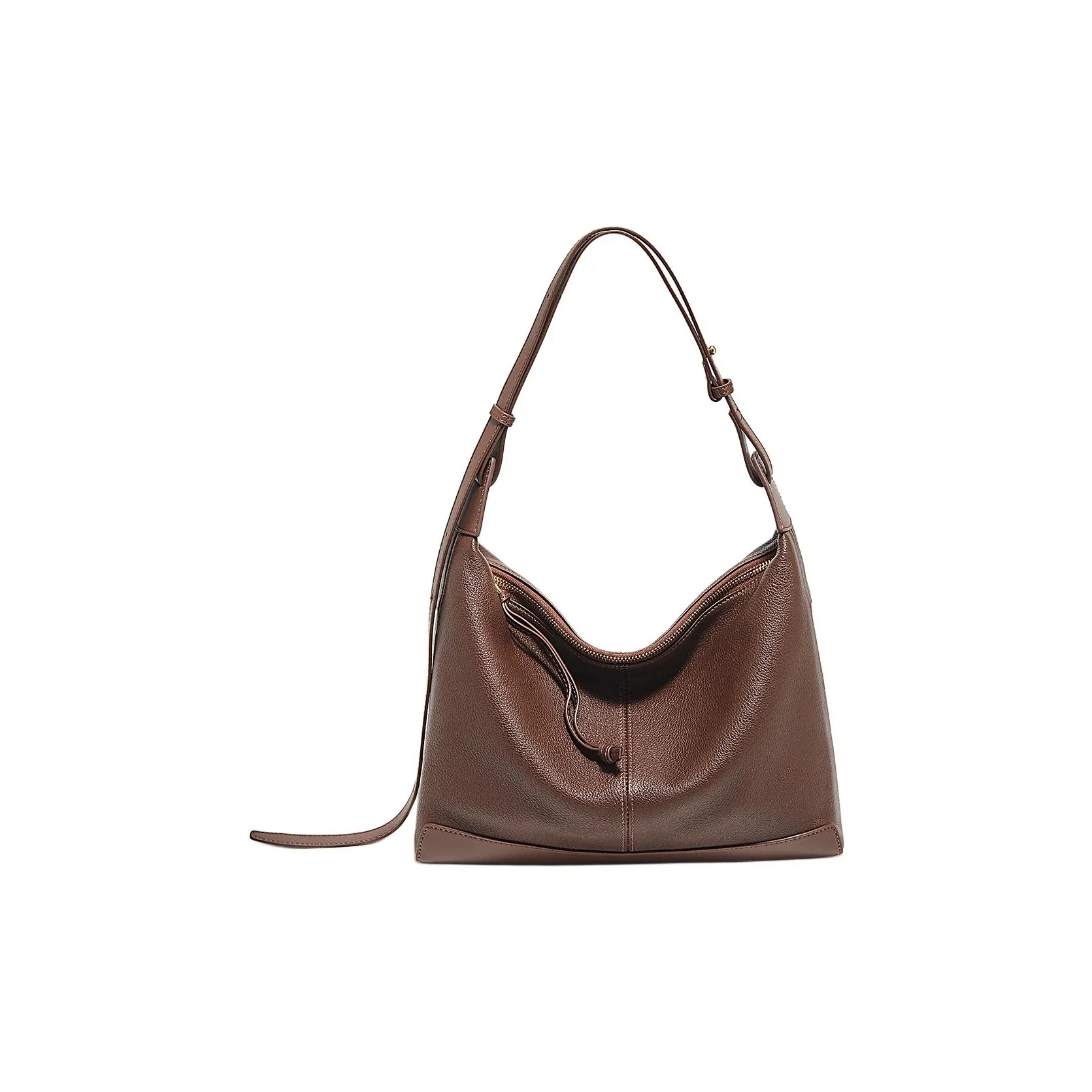 Marino Orlandi Top Grain Cow Leather Underarm Shoulder Bag Medium Size Women's Black/Coffee