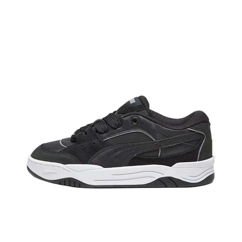 PUMA 180 Leather Low Top Casual Shoes Unisex Black White