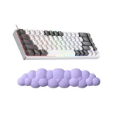 화이트 그레이 ∣ G68 키보드+클라우드 추천 손목둘레 게이밍 세트