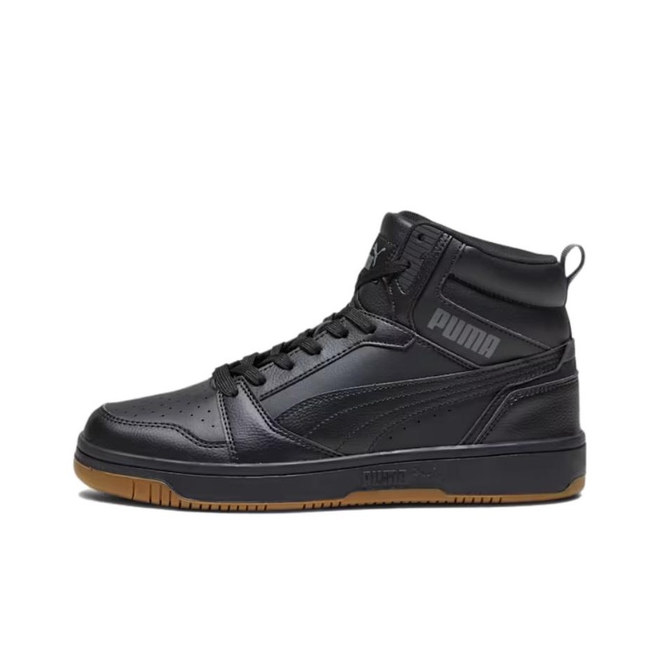 puma suede black high top