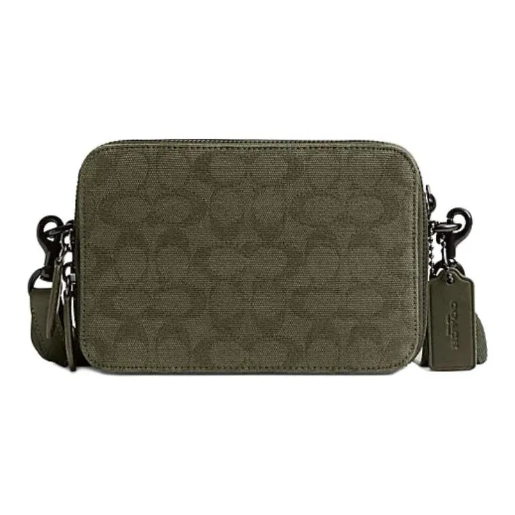 COACH Charter Ткань с коровьей кожей Сумка через плечо Маленькая Мужская Армейский зеленый