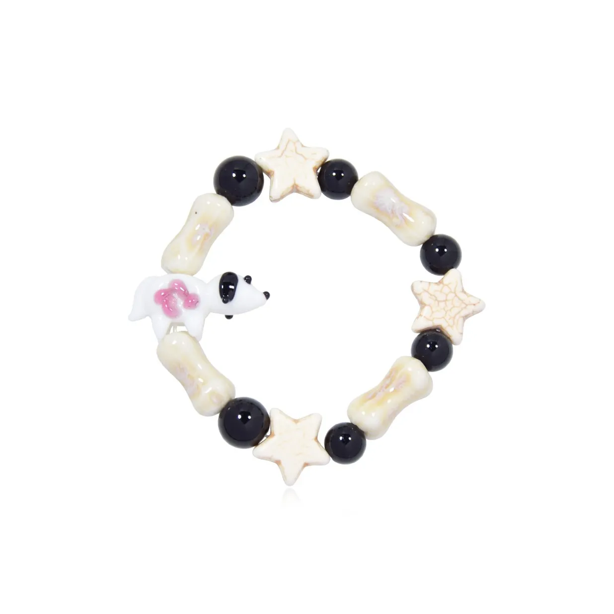 AWE Цветная глазурь Мультяшный FIVE Точка Звезда Винтаж Браслет с бусинами с Бесплатно Подарочный набор Женские