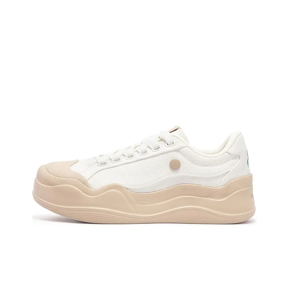 361° не Утка Non Slip Легкий Низкий Топ Скейтборд Кроссовки Женские Белые Абрикос