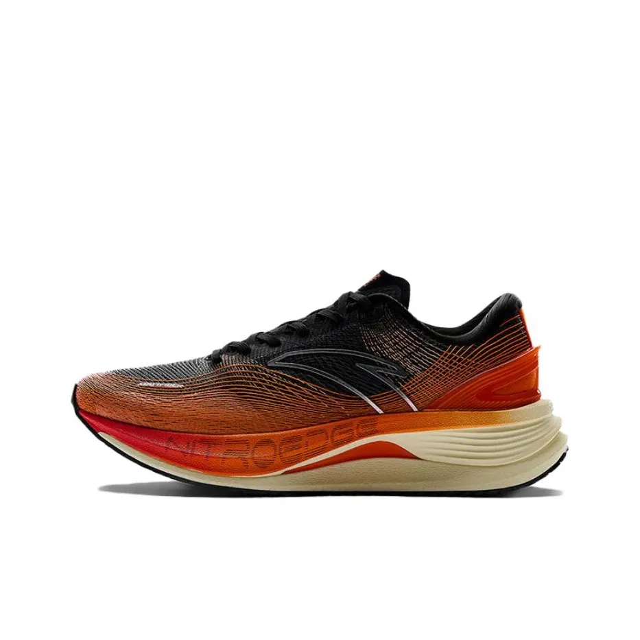 ANTA Амортизация Износостойкие Низкие Кроссовки для Бега Мужские Черные и Оранжевые