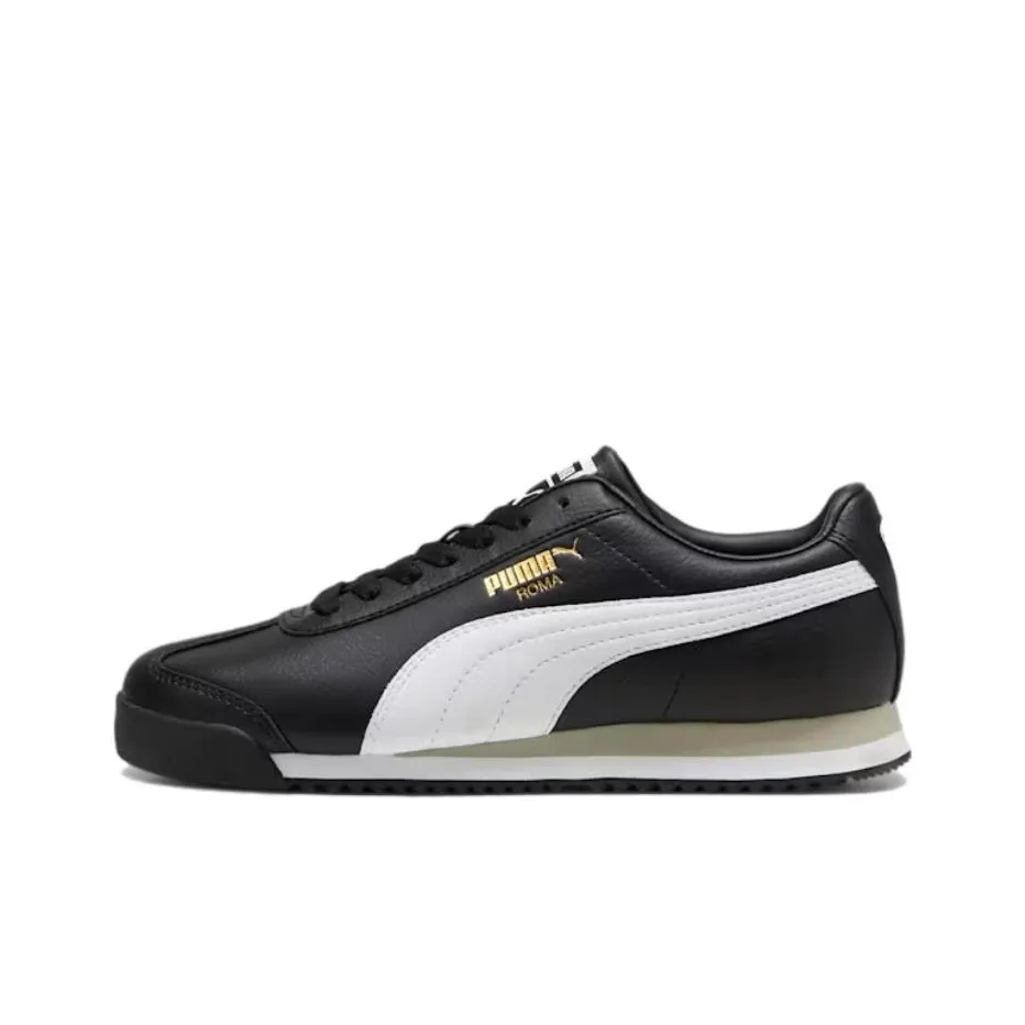 PUMA Roma 24 Anti Slip Wear Resistant Low Top Running Shoes Unisex Black White
