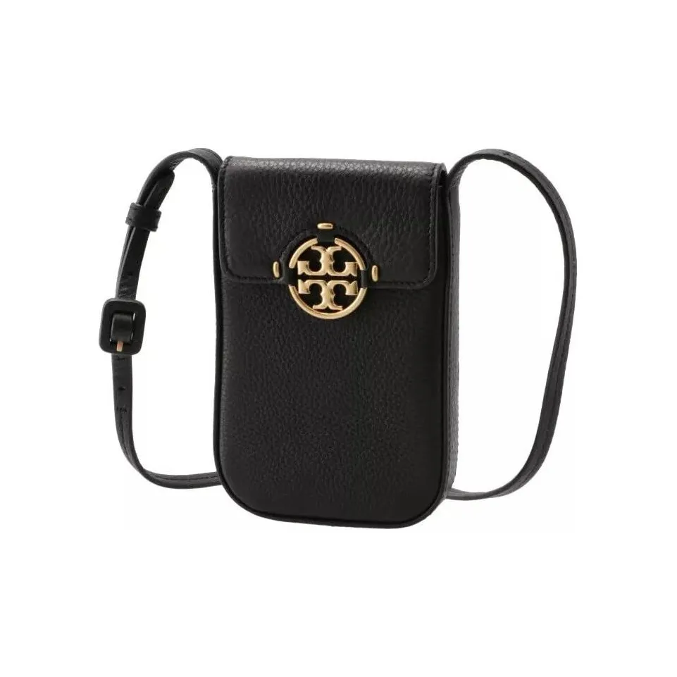 TORY BURCH Miller Кожа Мобильный телефон Сумка через плечо Мини Женские Черный
