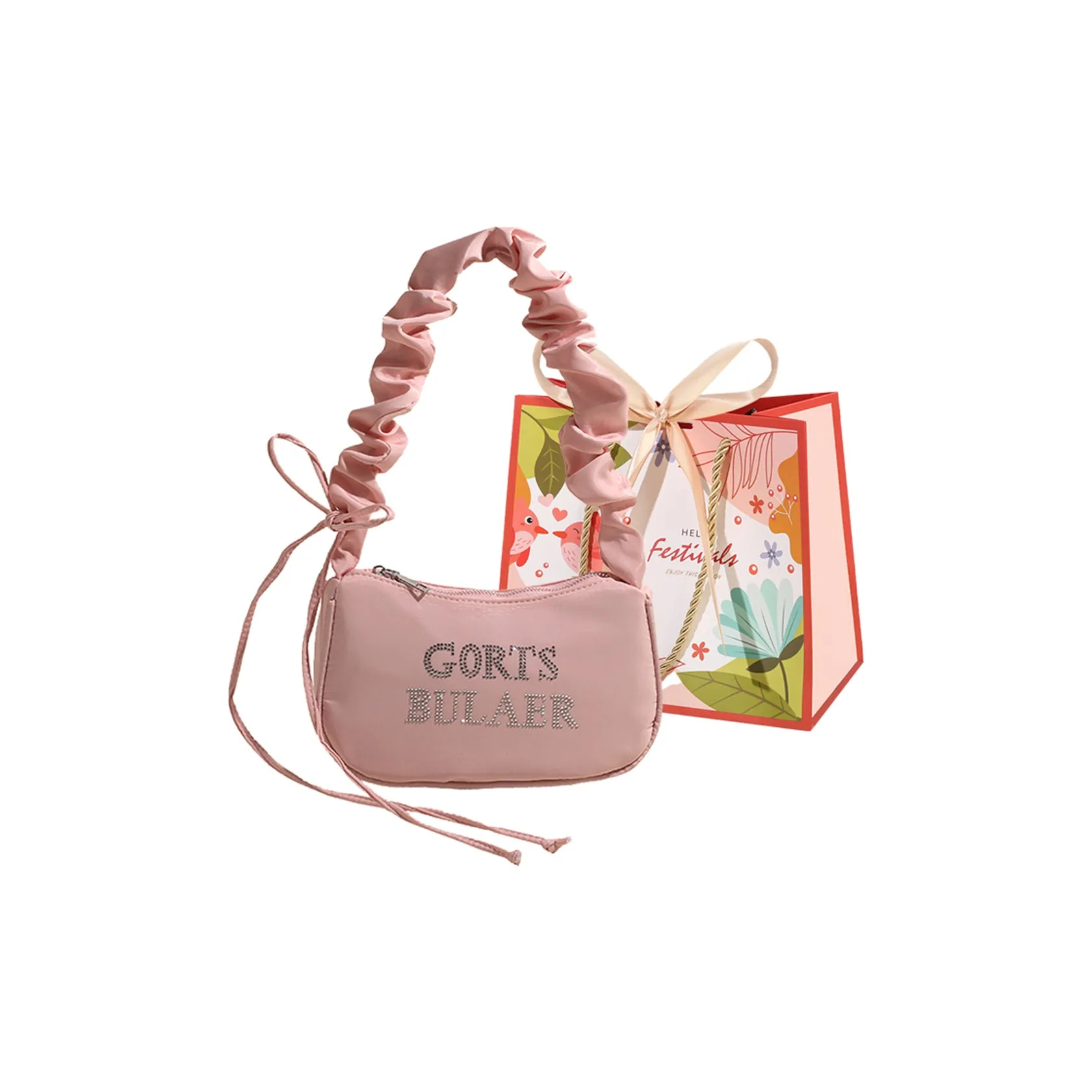 Cwatcun Canvas Bag, Crossbody Bag Women's Pink/Apricot White/Blue