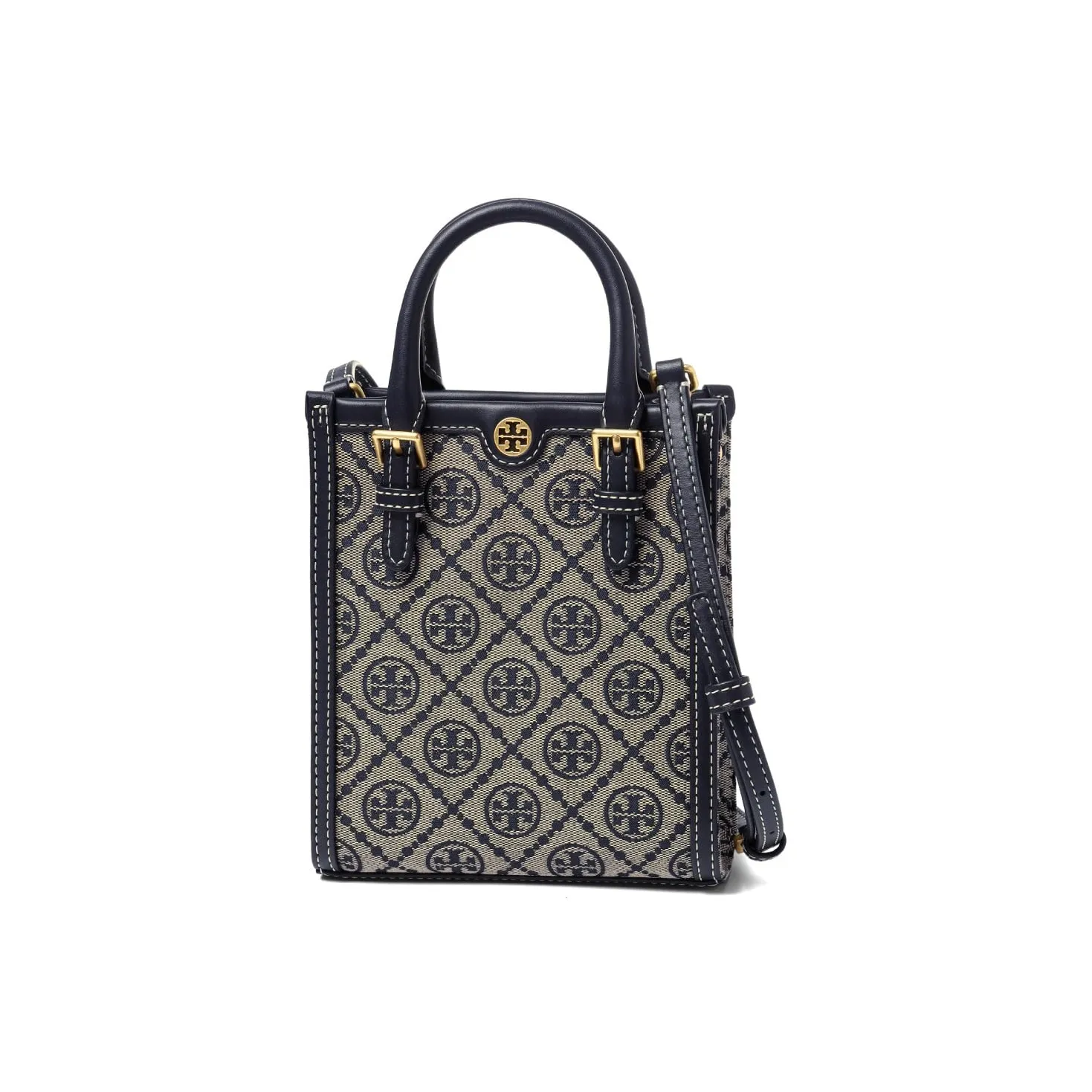 TORY BURCH T Monogram Mini Tote Navy