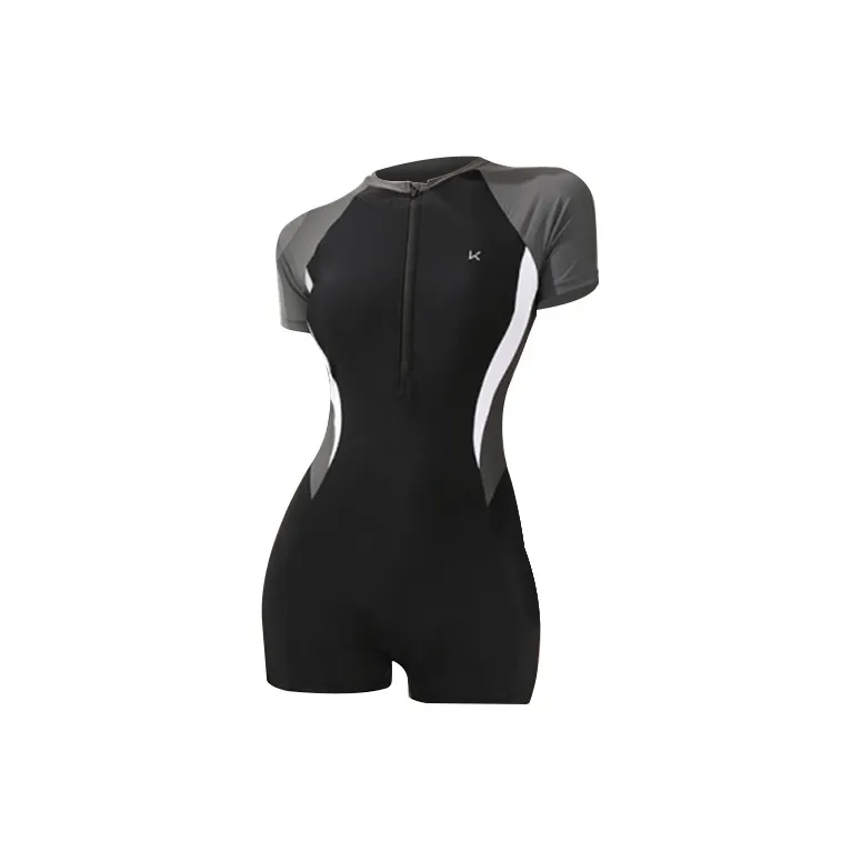 Keep Plus Size Slimming Slim Fit Conservative Hot Spring One Piece Swimsuit Women's Black