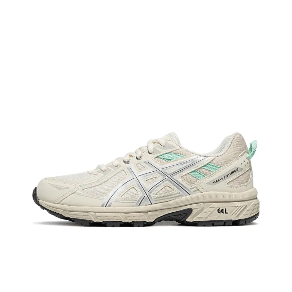 Asics Gel Venture 6 Low Top Running Shoes Women's White Silver
