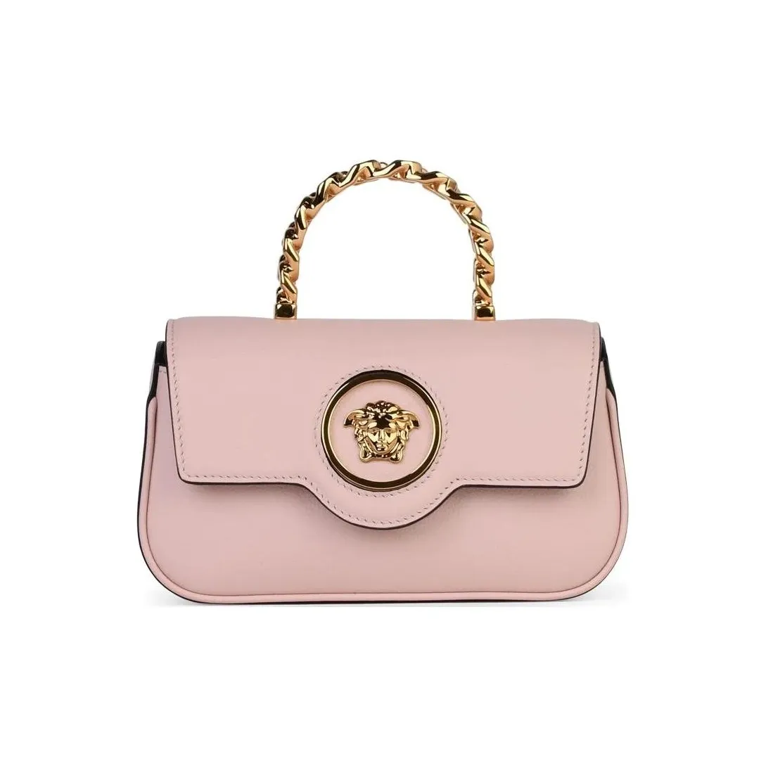 VERSACE La Medusa Calfskin Shoulder Bag, Crossbody Bag, Handbag Mini Women's Pink
