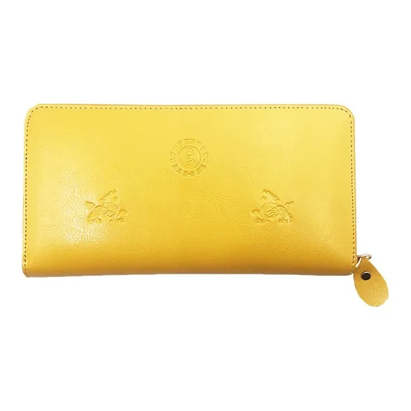 DOSRFINI Натуральная кожа Желтый Китайское благоприятное животное Кошелек Средний Мужской True Желтый