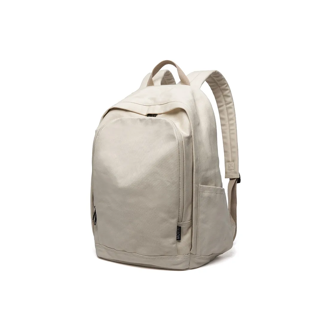 MOYYI Canvas Backpack Laptop Bags Unisex Ecru