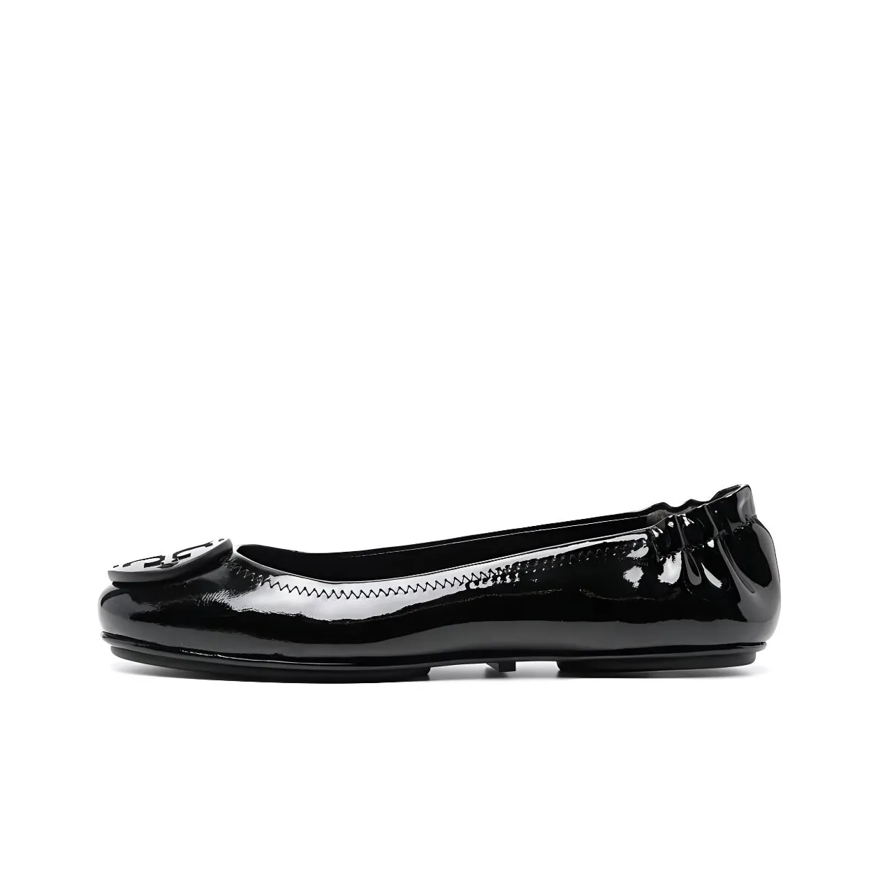 TORY BURCH Minnie Travel Ballet Flats Black Patent Women's
