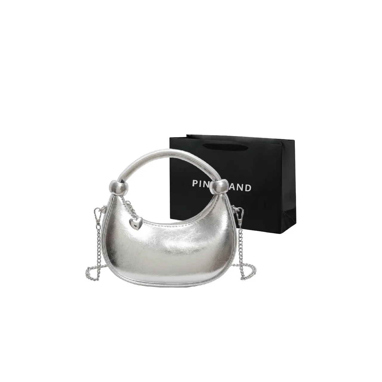 PINK·LAND ПУ (полиуретан) Сумка Сумка через плечо Стандартная Женская Серебряный Белый Черный Красный Золотой