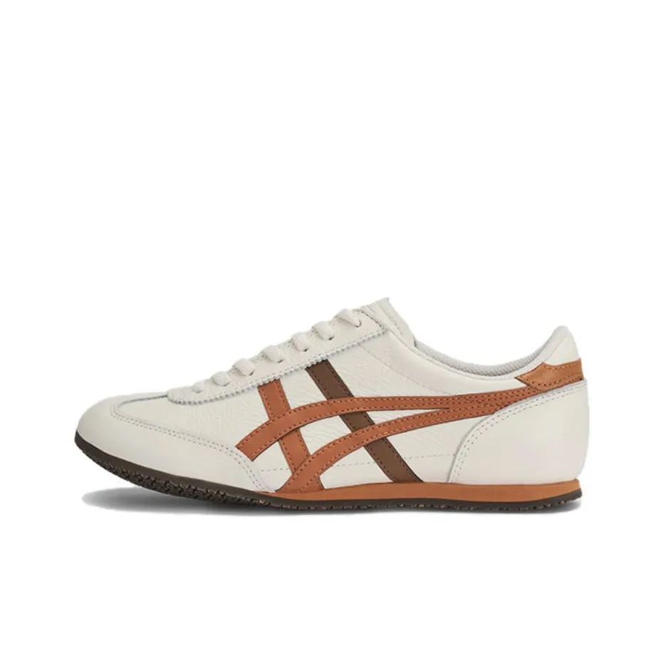 Onitsuka Tiger Machu Racer Slip Resistant Abrasion Resistant Low Top Casual Unisex White Orange Onitsuka Tiger Machu Racer Противоскользящий Устойчивый к истиранию Низкий Топ Повседневный Унисекс Белый Оранжевый