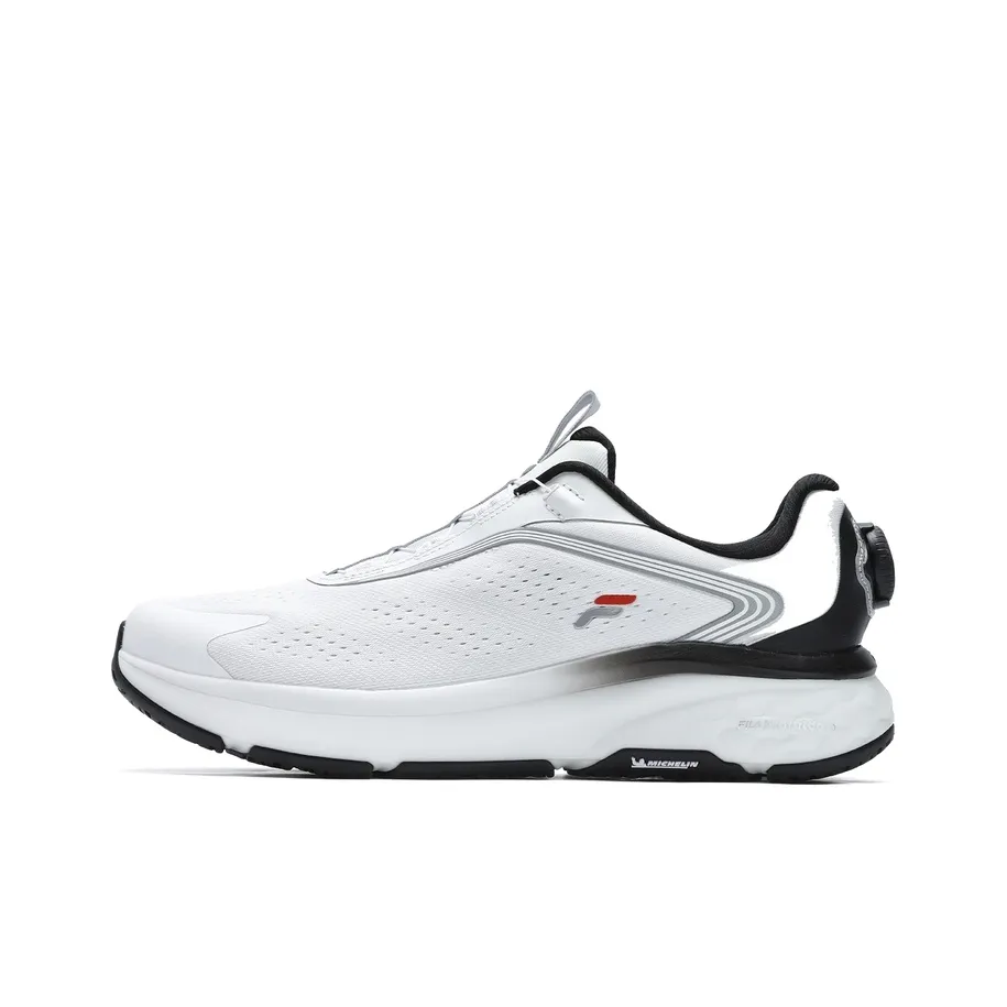 FILA BOA NUVOLE 2 Anti Slip And Wear Resistant Breathable Low Top Running Shoes Men's Outstanding White