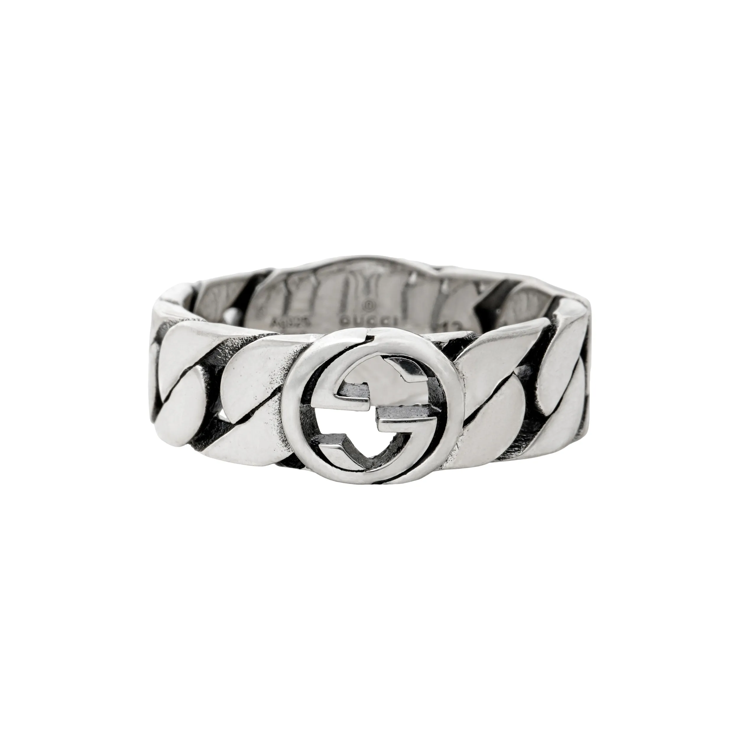 GUCCI Sterling Silver Interlocking Ring