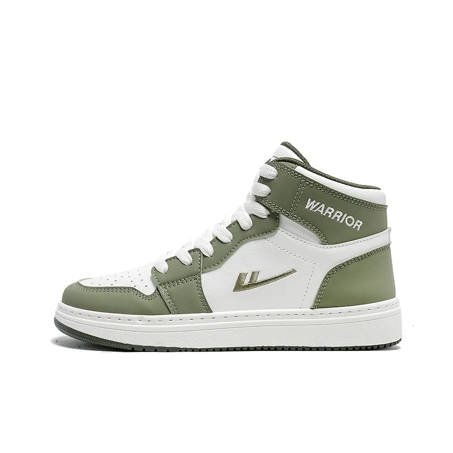 Warrior Slip-Resistant Abrasion-Resistant High Top Skateboard Shoes Women's Green White Warrior Slip-Resistant Abrasion-Resistant Высокие Кроссовки для Скейтбординга Женские Зеленый Белый