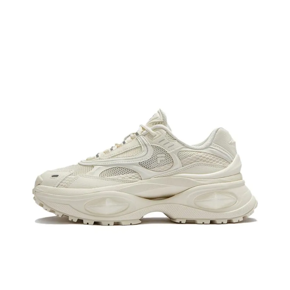 FILA FUSION BIANCO III Anti Slip Wear Resistant Waterproof And Breathable Low Top Casual Shoes Women's Ecru