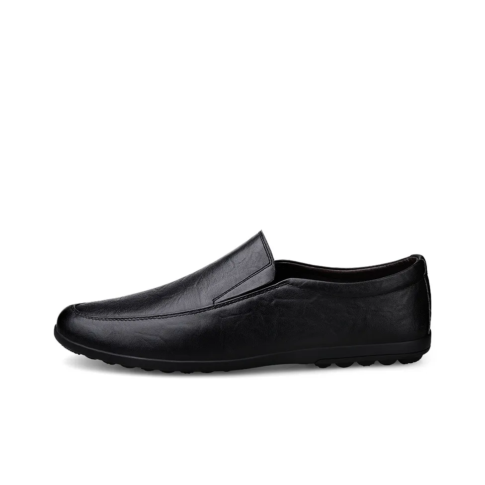 Bull charm Casual Leather Shoes Men's Low Top Black/Dark Brown/Red Brown