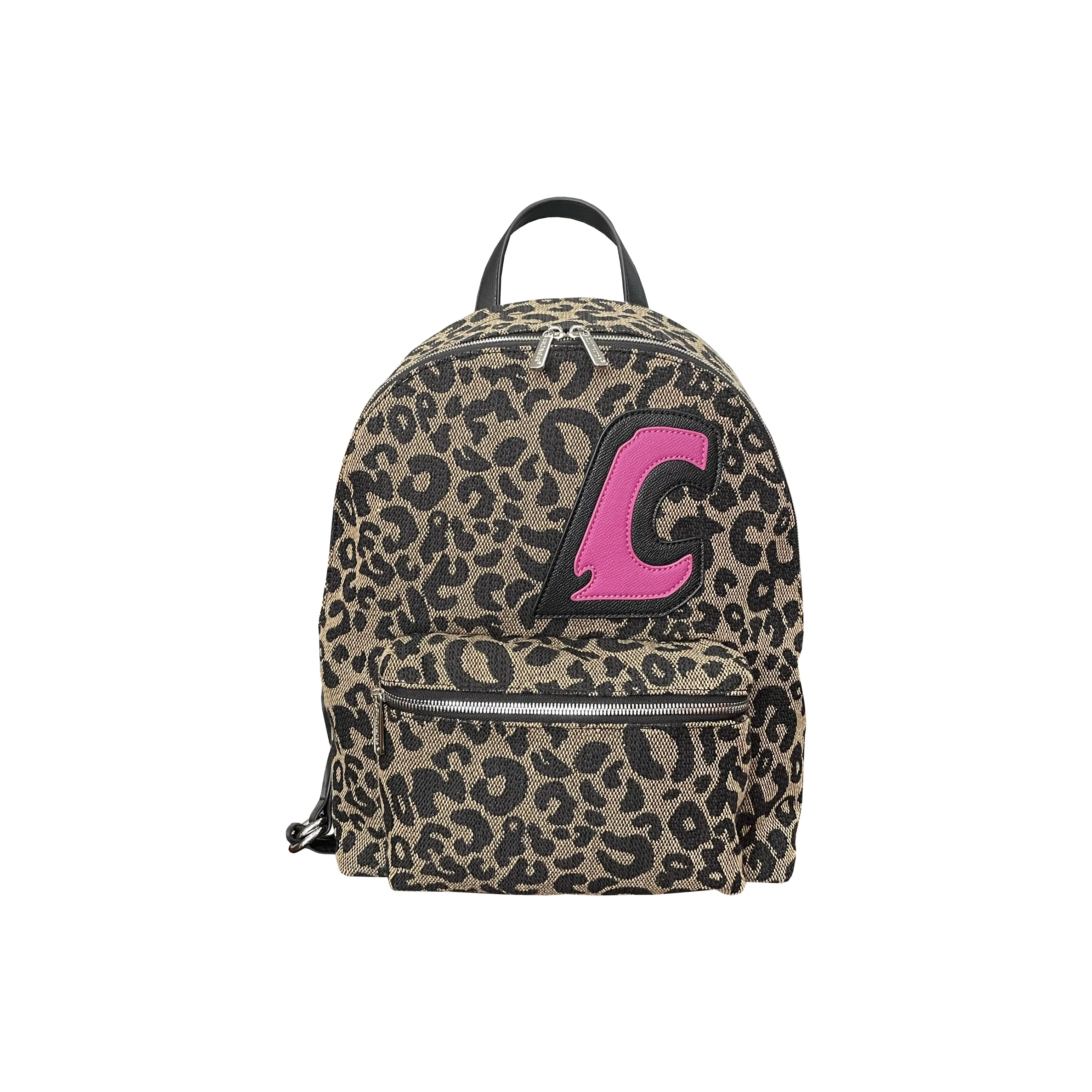 CULTIVATOR Fabric Backpack Medium Size Unisex Leopard Print