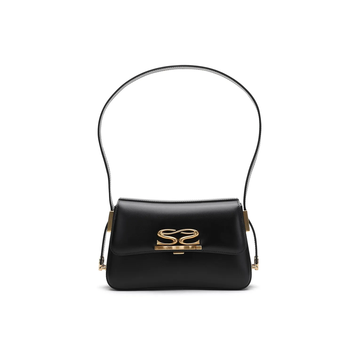 SATCHI Корова Кожа Плечевая Сумка Женская Черная Светло-Синяя