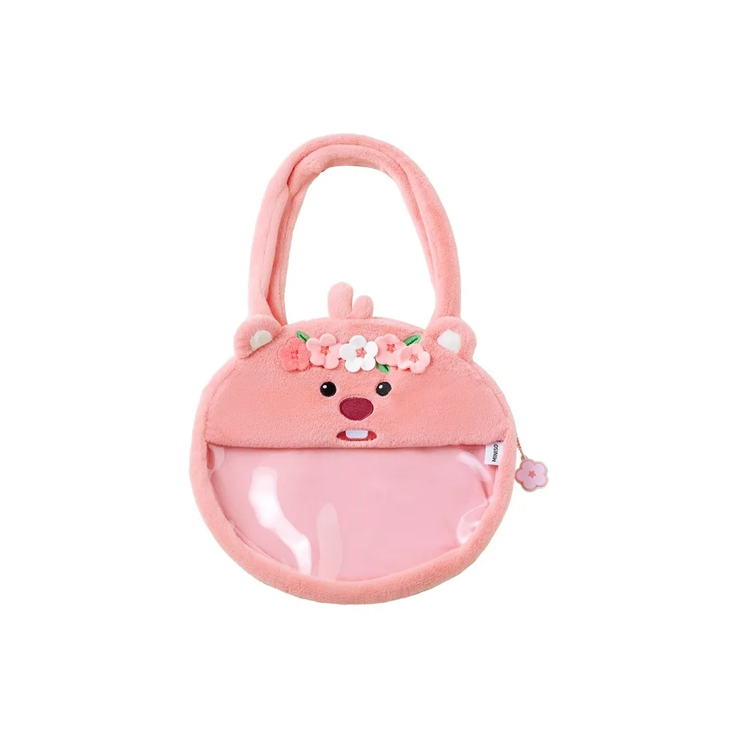 MINISO Zanmang Loopy Polyester Handbag, Shoulder Bag Regular Women's Pink
