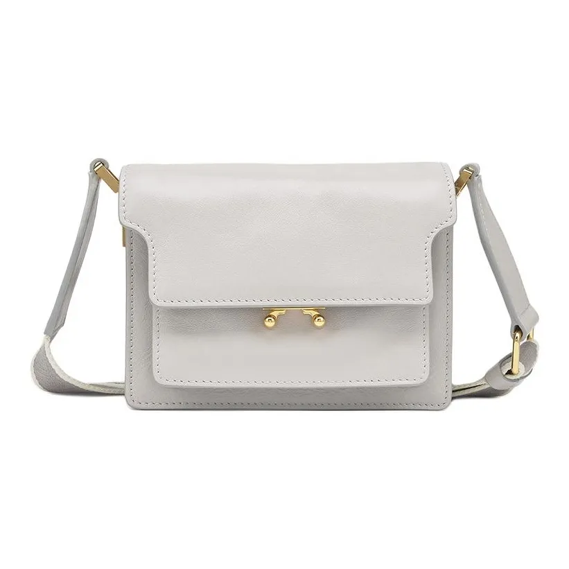 MARNI Trunk Cow Leather Crossbody Bag Shoulder Bag Women's Stone Gray
