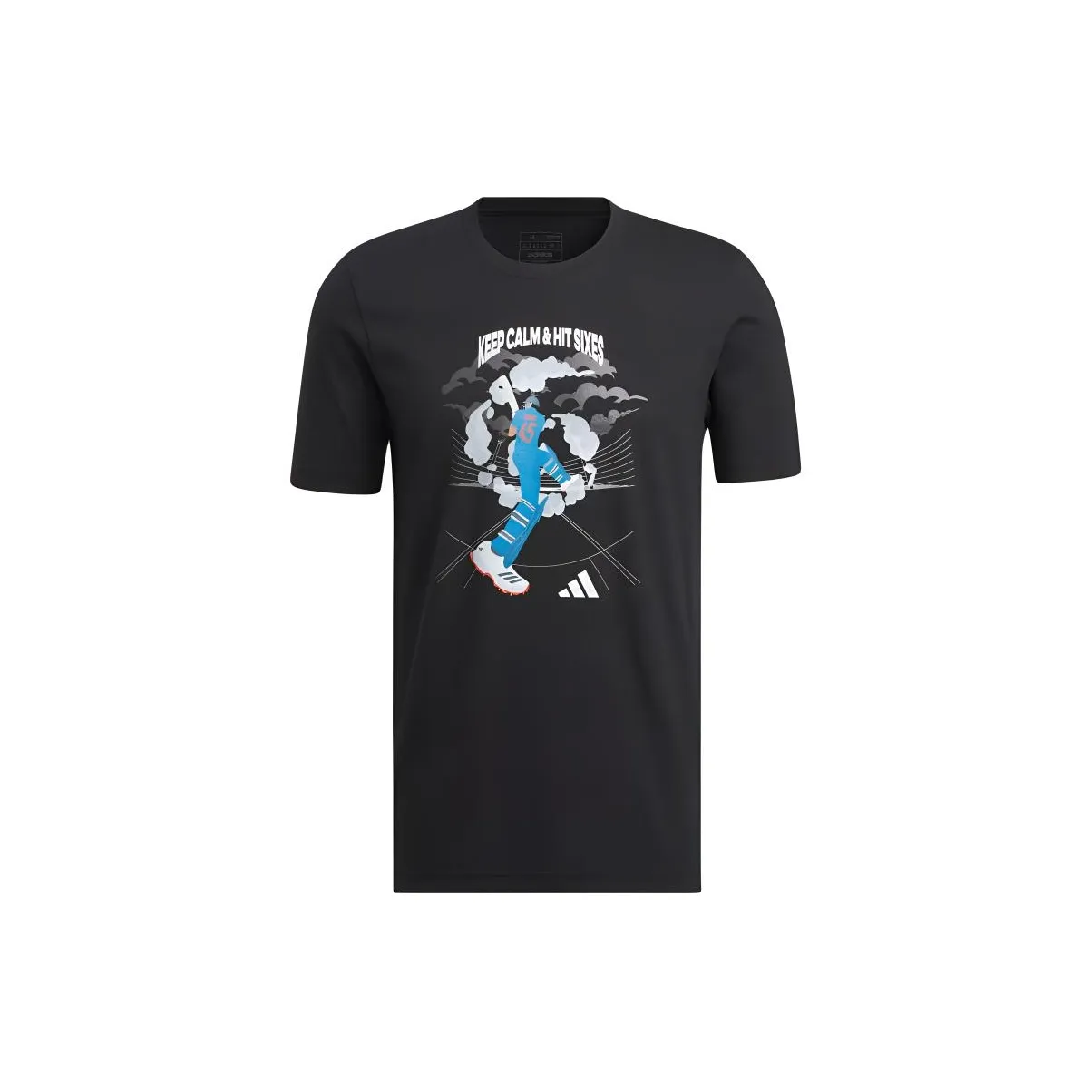 Adidas Free Shipping With AdiClub India Cricket Keep Calm And Hit Sixes Graphic Tee