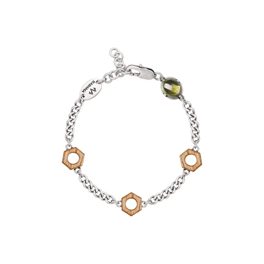 BABAMA Белый Oak Циркон состаренный винтажный стиль браслет унисекс