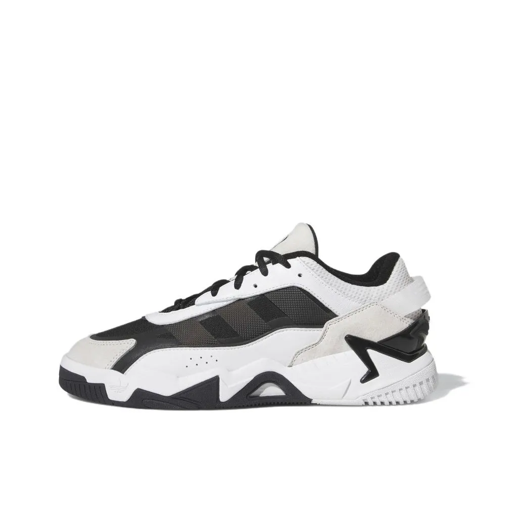 Adidas Originals Niteball 2.0 Anti Slip Wear Resistant Mid Top Casual Shoes Unisex Black White