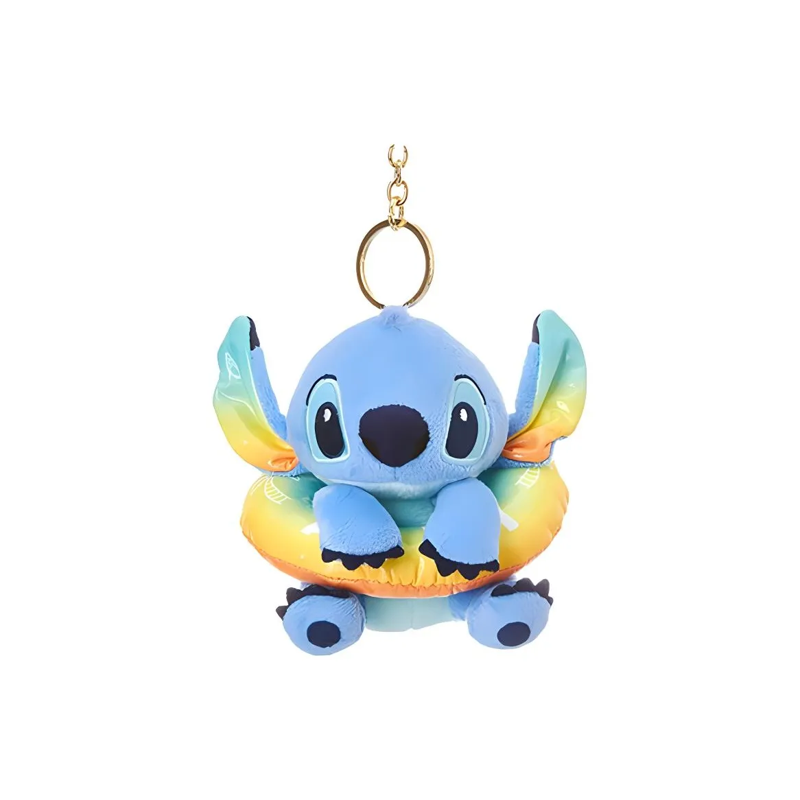 Disney Stitch Beach Party Collection Надувной круг Синий Желтый Куклы Плюшевый Брелок 11 см Высота