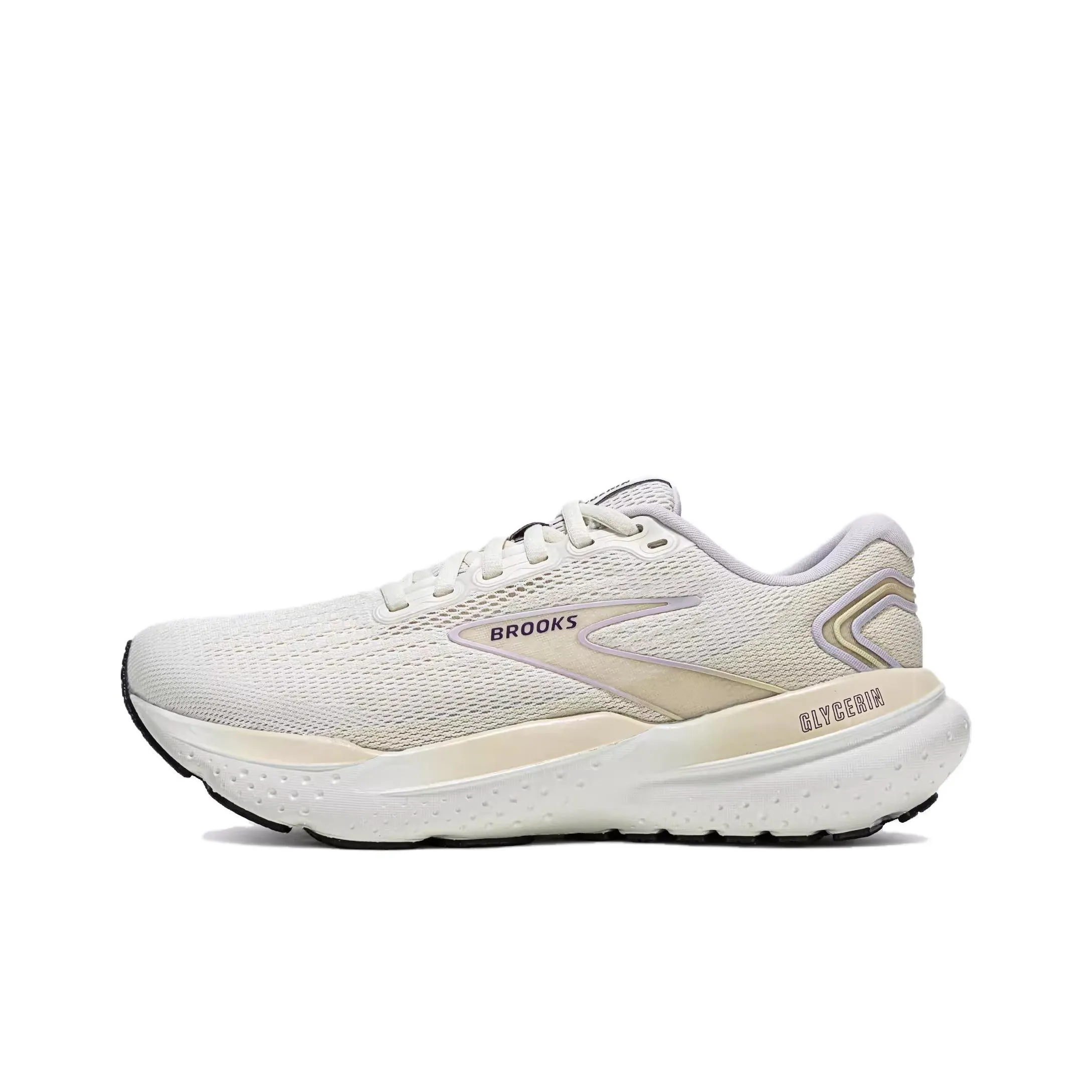 Brooks Glycerin 21 Anti-Slip Wear-Resistant Low-Top Long Distance Running Running Shoes Women's Ecru