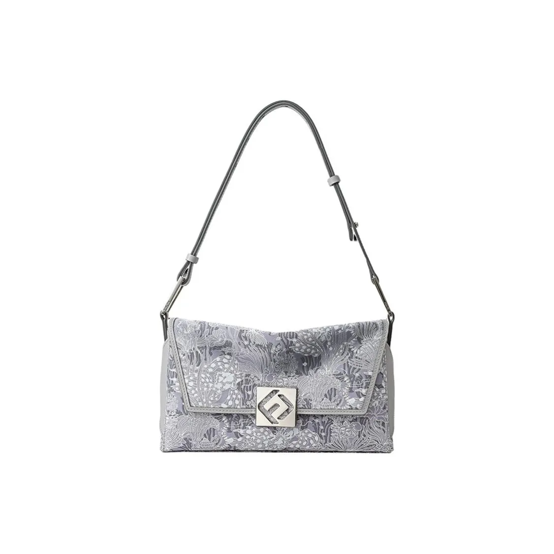 FION Cow Leather Shoulder Bag Women's White