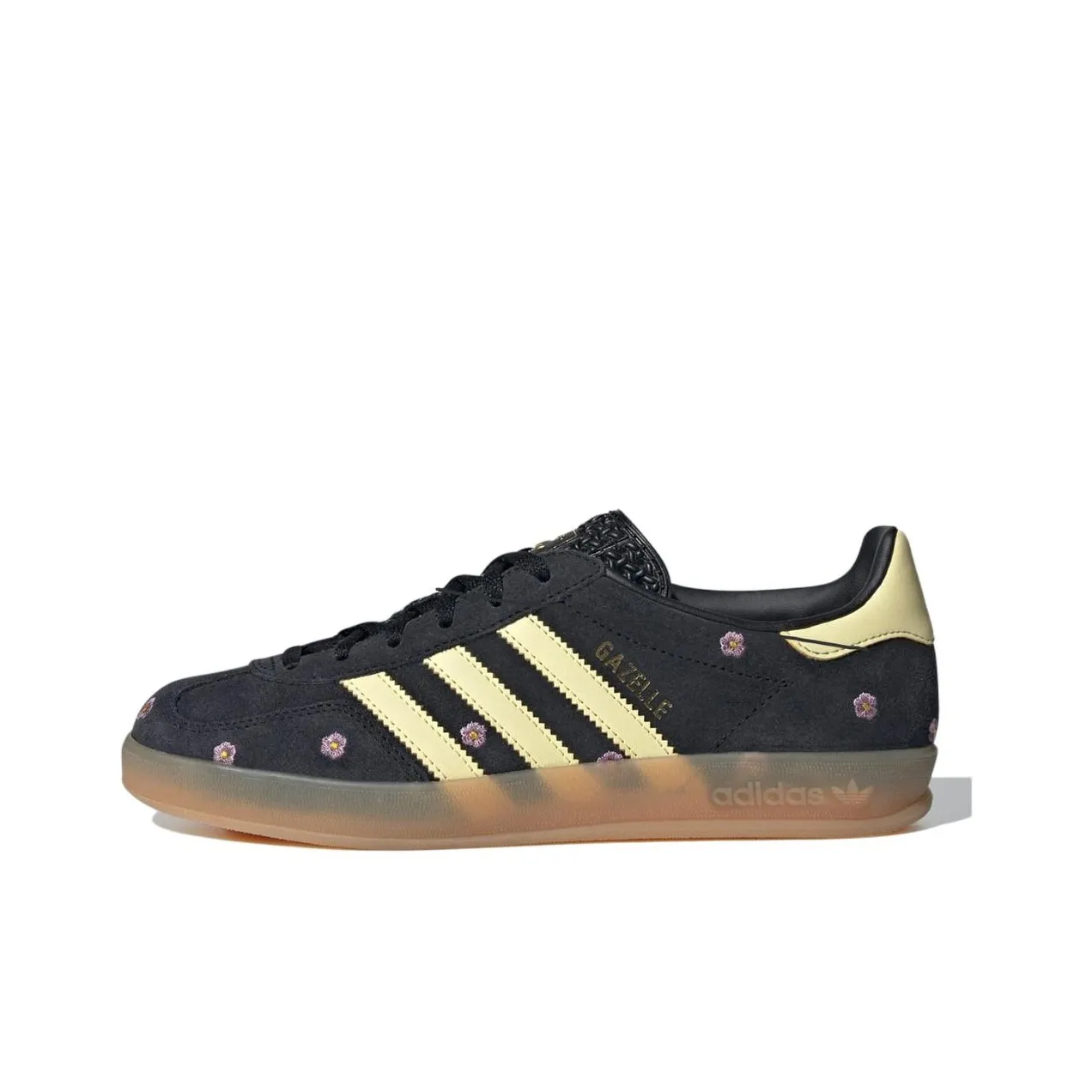 Adidas Originals Gazelle Indoor Core Black Almost Yellow Floral Women's